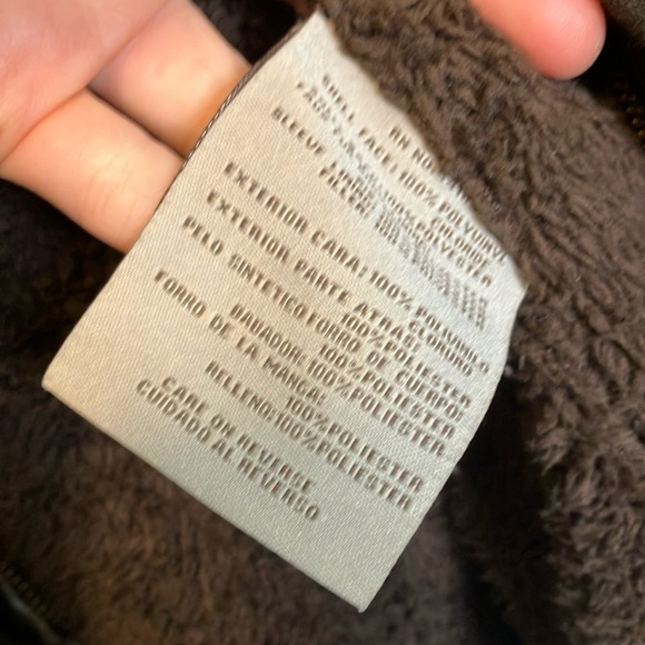 Levi's Brown Faux Leather Jacket with fleece lining and hood - Picture 3 of 6